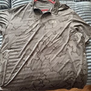 KUIU Men's Gray Camo Polo Shirt